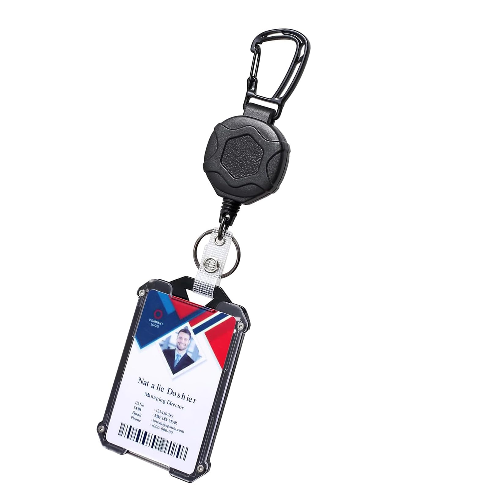 HASTHIP Retractable Keychain with ID Card Holder Retractable Badge Holder, Heavy Duty Carabiner Keychain with 31.5 HASTHIP Retractable Keychain with ID Card Holder Retractable Badge Holder, Heavy Duty Carabiner Keychain with 31.5